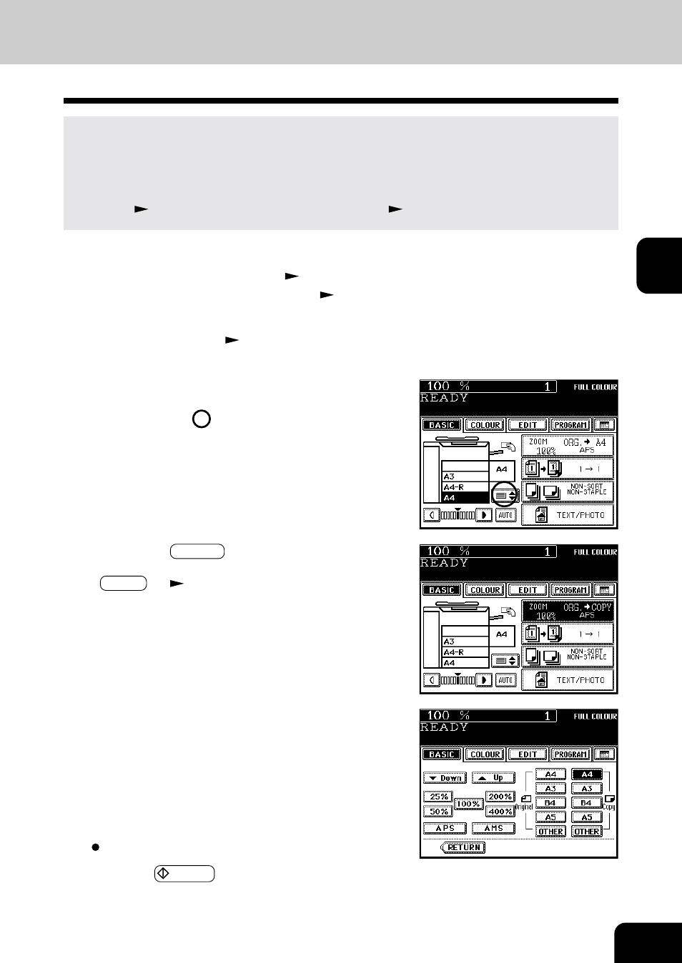 Manual paper selection | Toshiba E-STUDIO 210C User Manual | Page 47 / 196
