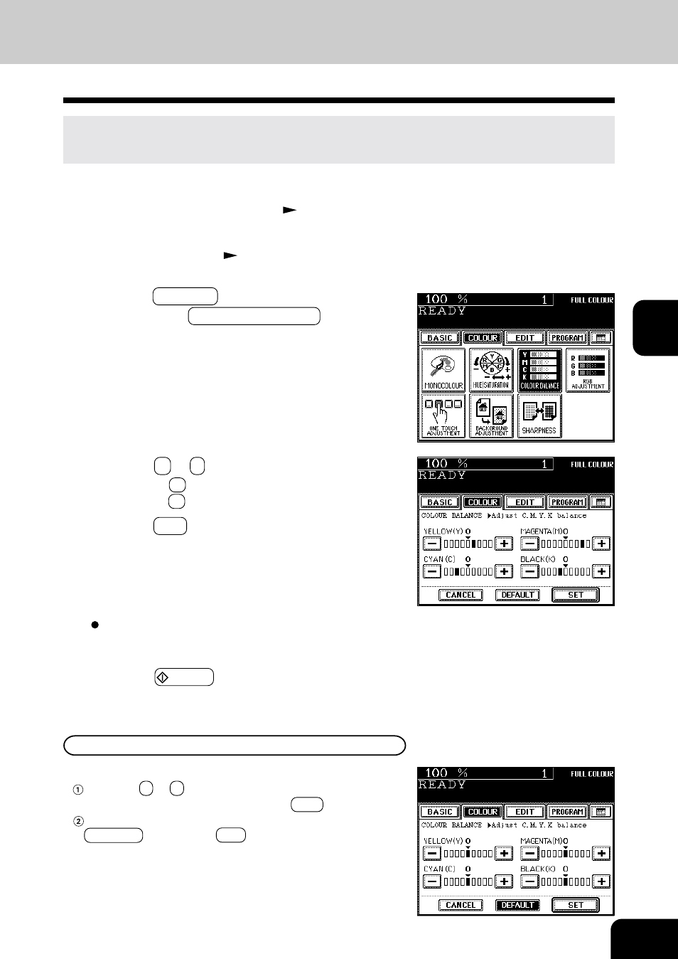Colour balance (ymck adjustment) | Toshiba E-STUDIO 210C User Manual | Page 65 / 196