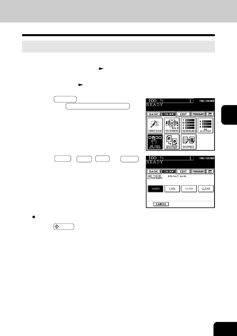One-touch adjustment | Toshiba E-STUDIO 210C User Manual | Page 67 / 196
