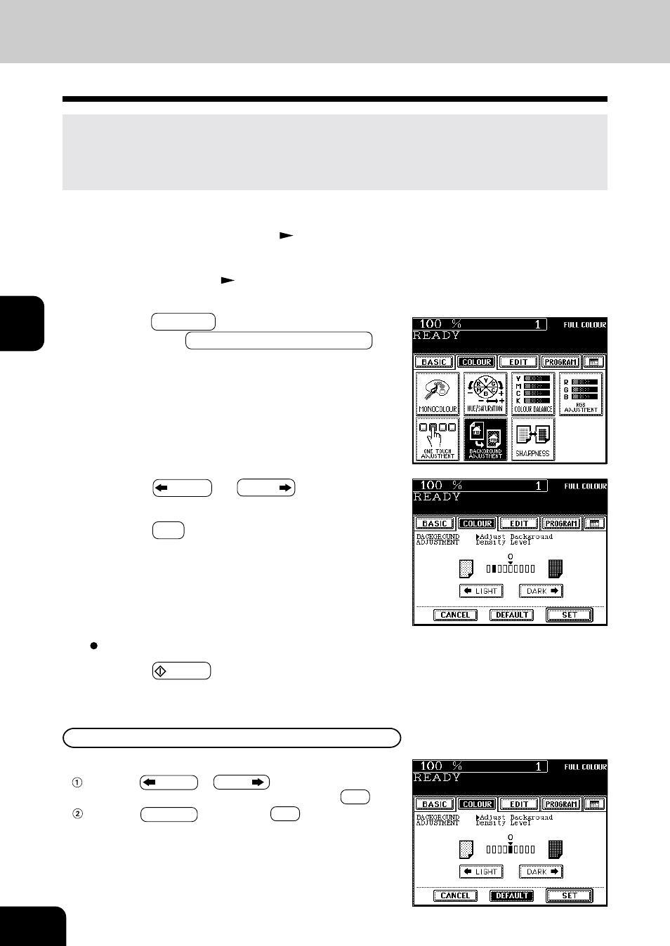 Background adjustment | Toshiba E-STUDIO 210C User Manual | Page 68 / 196