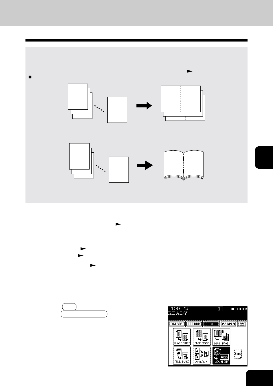 Magazine sort (from the editing menu) | Toshiba E-STUDIO 210C User Manual | Page 81 / 196