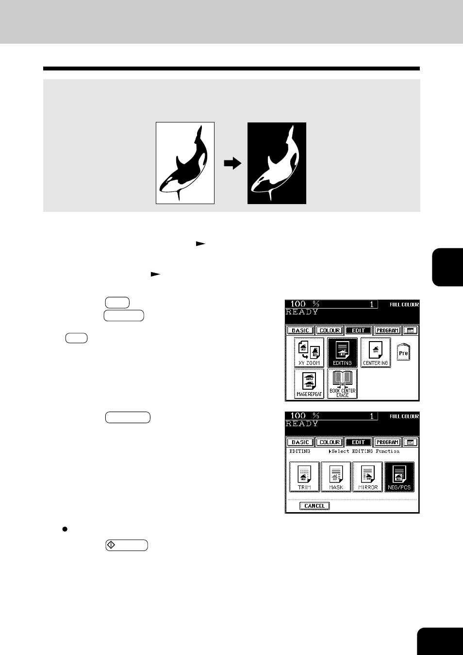 Negative/positive reversal | Toshiba E-STUDIO 210C User Manual | Page 87 / 196