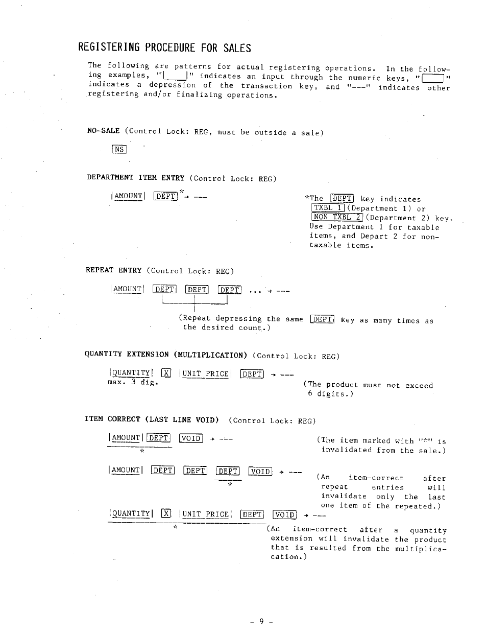 Registering procedure for sales, Registering procedure for, Sales | Toshiba MA-68 SERIES User Manual | Page 13 / 36