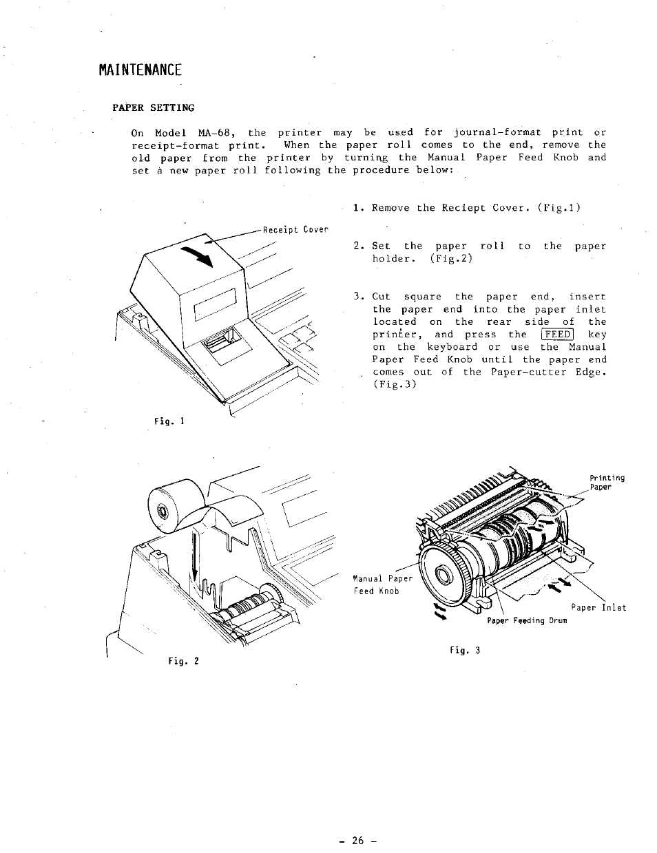 Maintenance | Toshiba MA-68 SERIES User Manual | Page 30 / 36