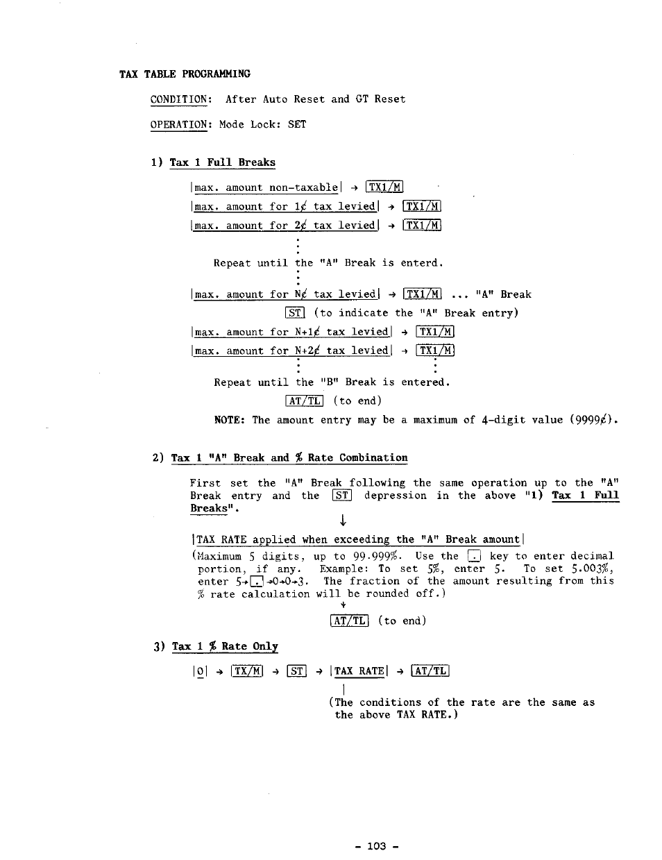 Tax table programming | Toshiba TEC MA-1100-400 SERIES User Manual | Page 107 / 138