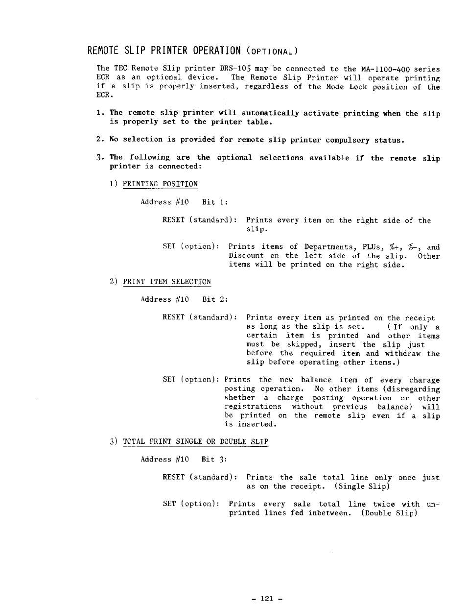 Remote slip printer operation | Toshiba TEC MA-1100-400 SERIES User Manual | Page 125 / 138
