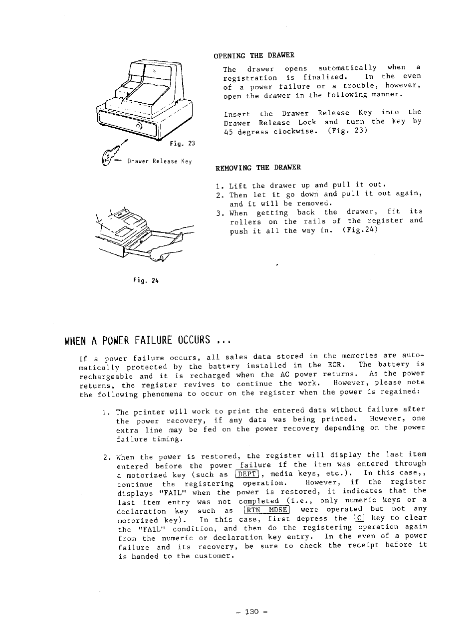 When a power failure occurs | Toshiba TEC MA-1100-400 SERIES User Manual | Page 134 / 138