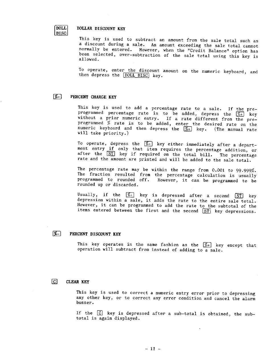 Cleak key | Toshiba TEC MA-1100-400 SERIES User Manual | Page 15 / 138