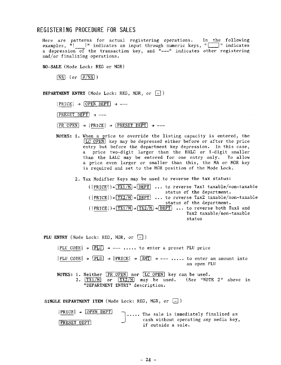 Registering procedure for sales | Toshiba TEC MA-1100-400 SERIES User Manual | Page 28 / 138