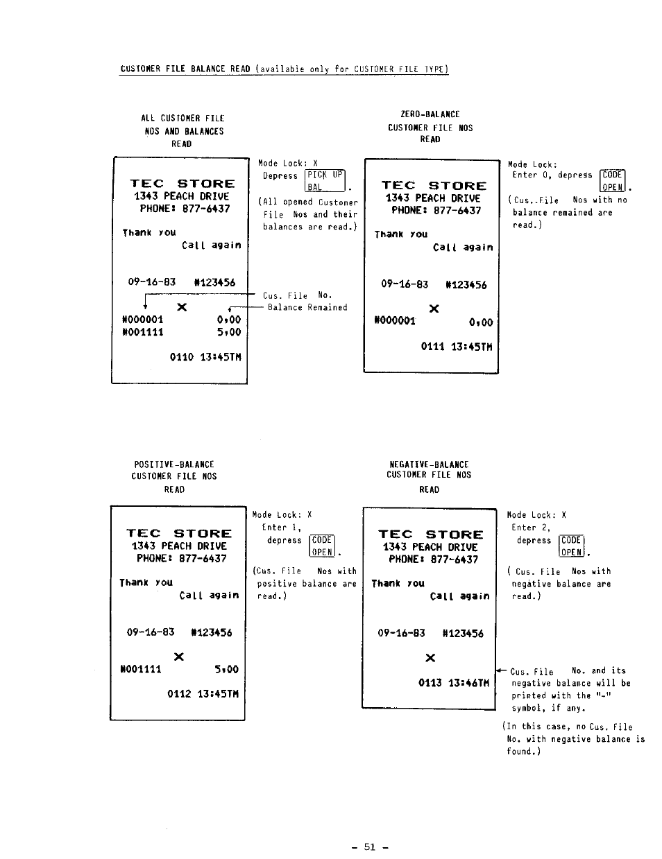 Thank rou, Koooool oloo, 0111 13i45th | Toshiba TEC MA-1100-400 SERIES User Manual | Page 55 / 138