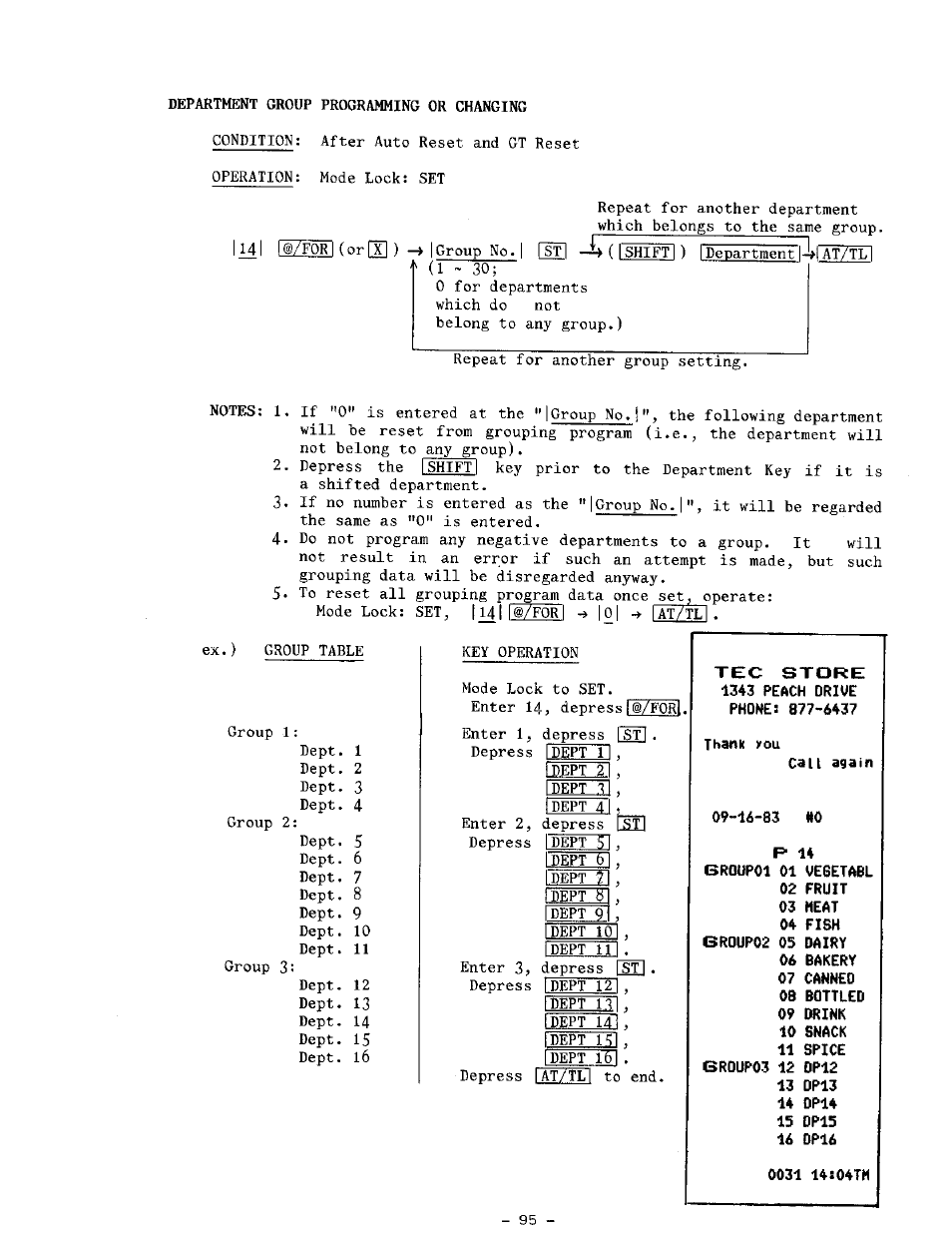 Department group programming or changing | Toshiba TEC MA-1100-400 SERIES User Manual | Page 99 / 138