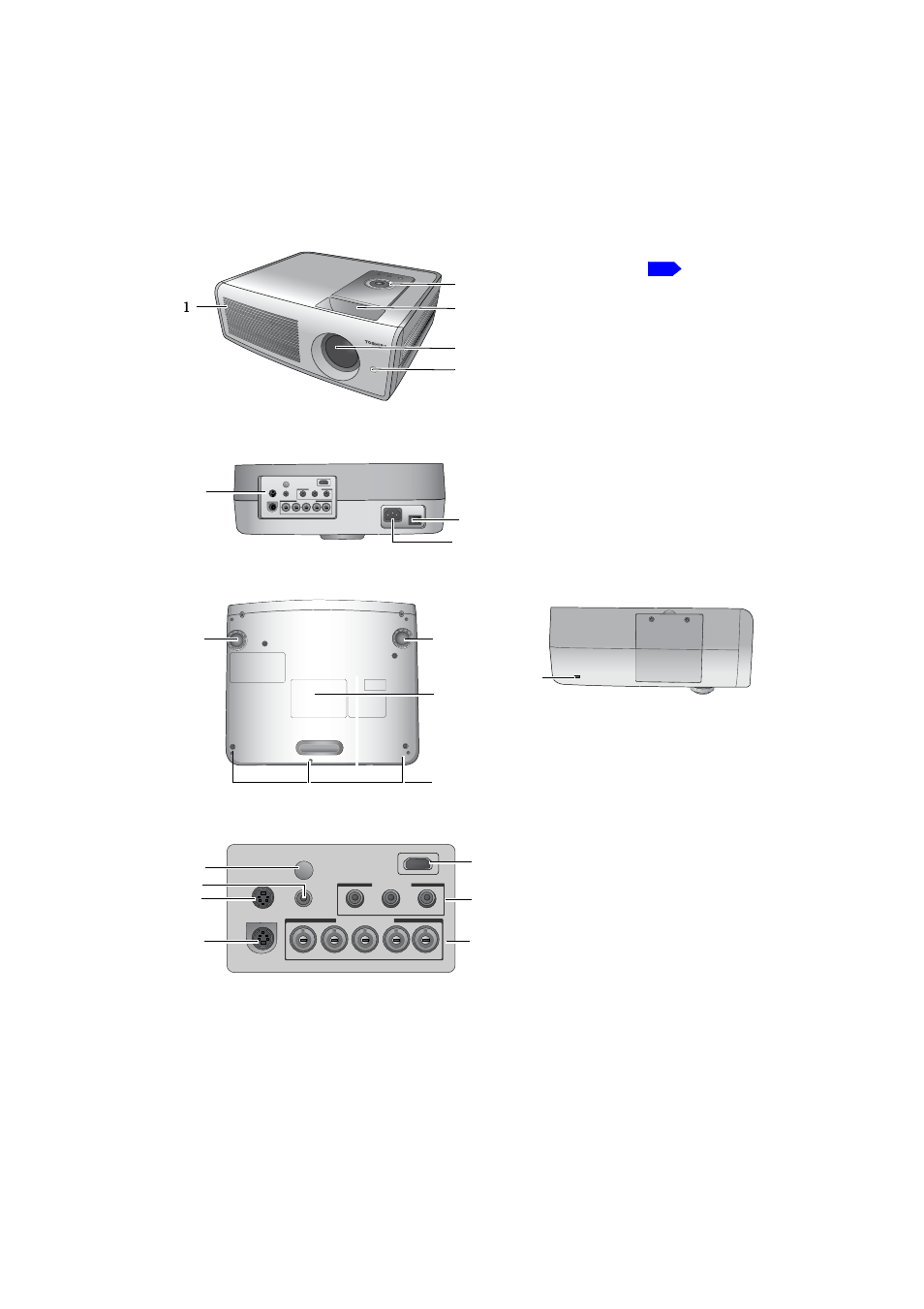 Projector exterior view | Toshiba TDP-MT700 User Manual | Page 12 / 34