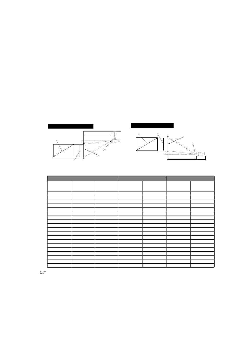 Obtaining a preferred projected image size, Ceiling installation, Floor installation | Toshiba TDP-MT700 User Manual | Page 16 / 34