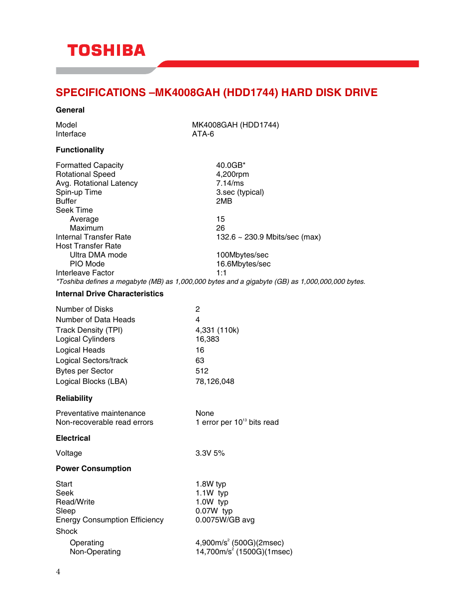 Toshiba HDD1744 User Manual | Page 6 / 9