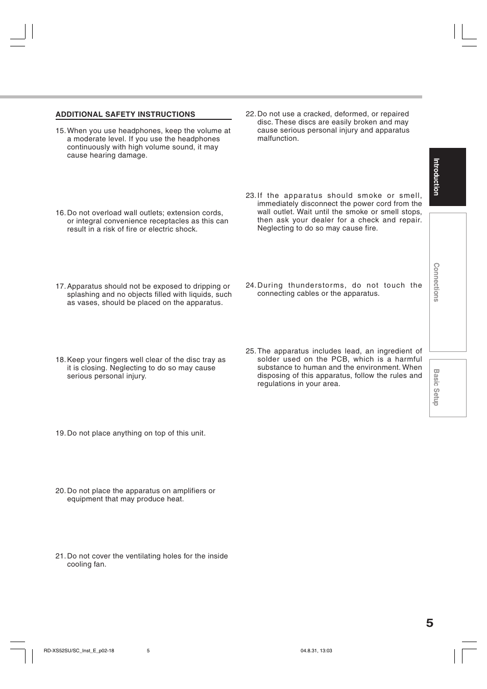 Toshiba RD-KX50SU User Manual | Page 5 / 60
