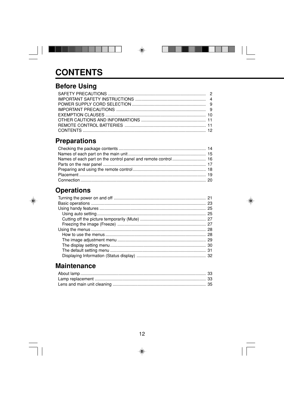 Toshiba TDP-MT200 User Manual | Page 12 / 44