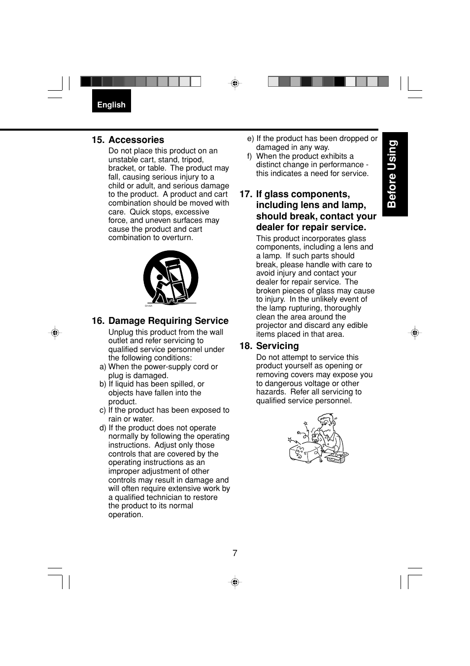 Bef ore using | Toshiba TDP-MT200 User Manual | Page 7 / 44