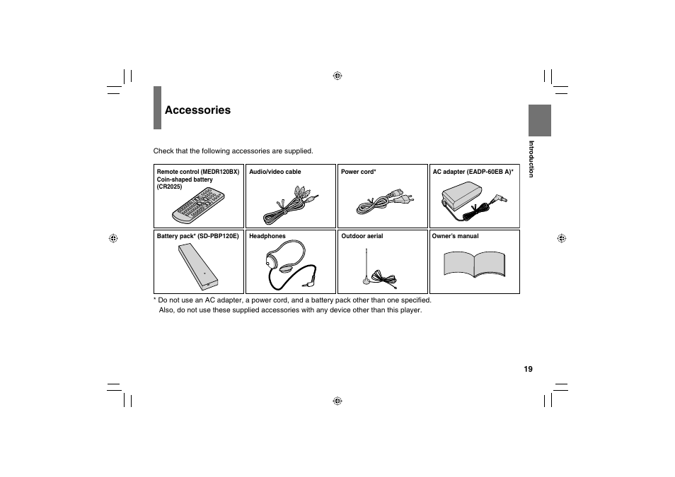 Accessories | Toshiba SD-P120DTKE User Manual | Page 19 / 92