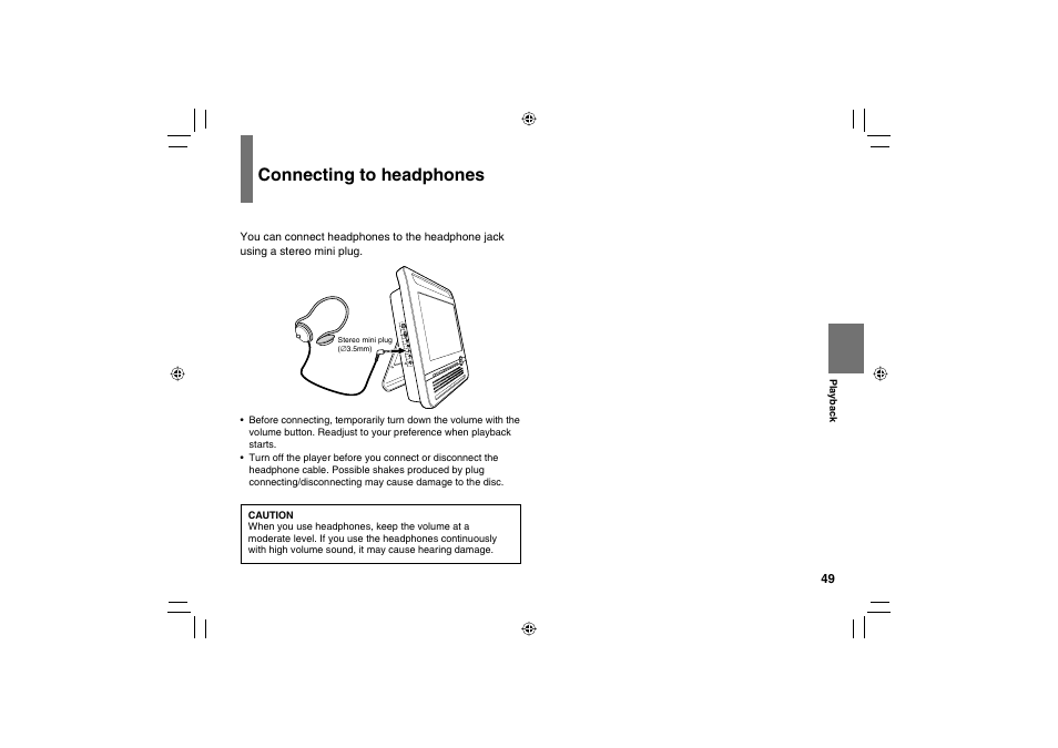 Connecting to headphones | Toshiba SD-P120DTKE User Manual | Page 49 / 92