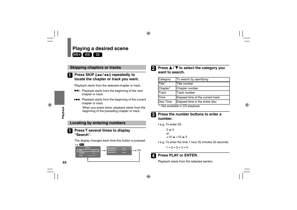 Playing a desired scene | Toshiba SD-P120DTKE User Manual | Page 54 / 92