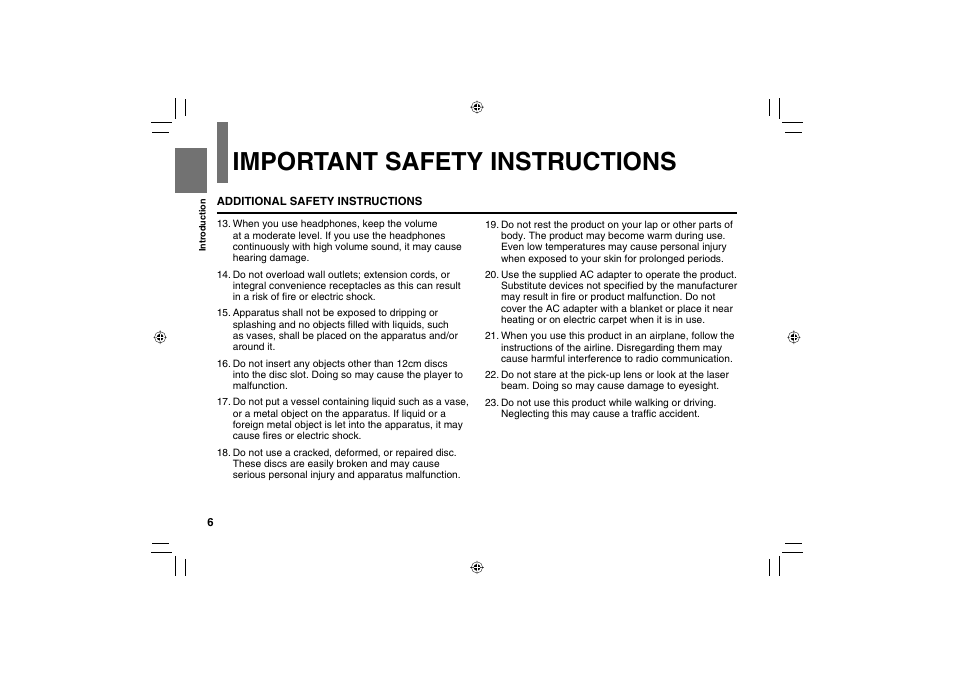 Important safety instructions | Toshiba SD-P120DTKE User Manual | Page 6 / 92