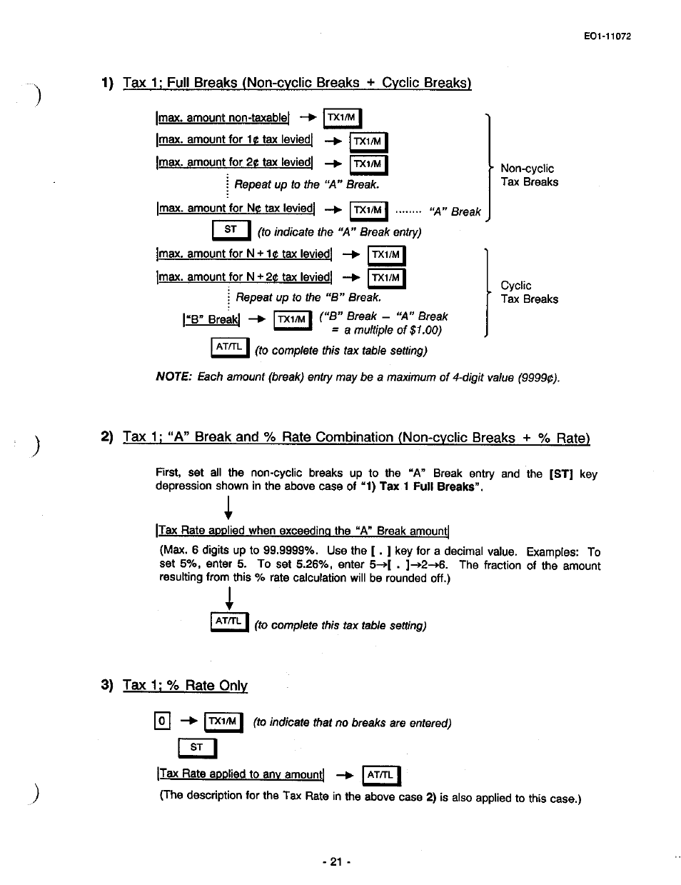 3) tax 1: % rate only | Toshiba TEC MA-85-100 User Manual | Page 23 / 120