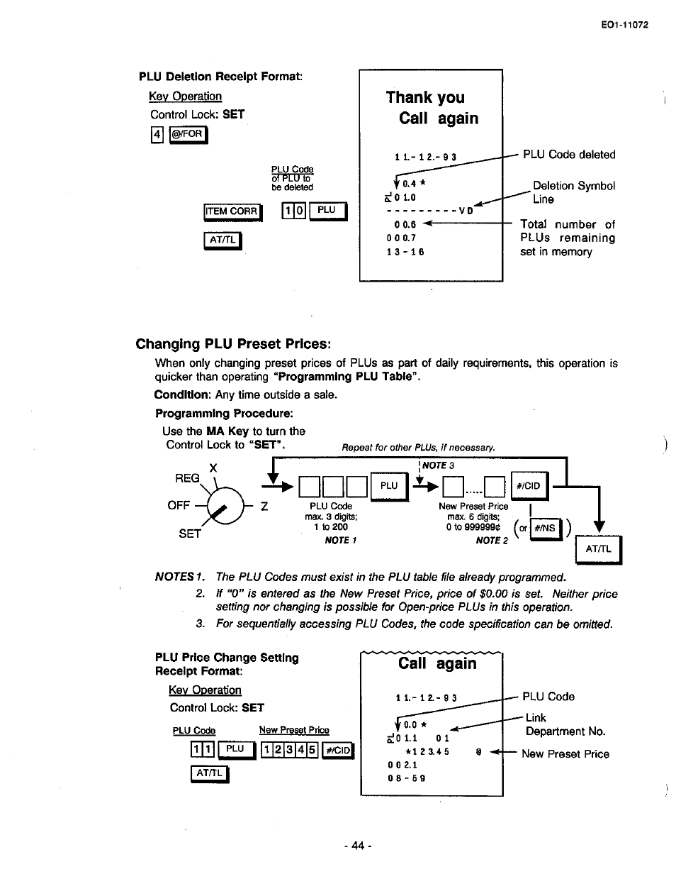 Changing plu preset prices | Toshiba TEC MA-85-100 User Manual | Page 46 / 120