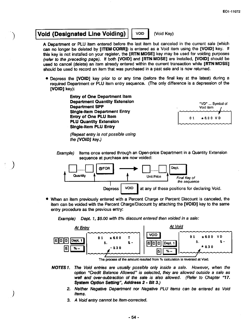Void (designated line voiding), 6ll°1l°1l | Toshiba TEC MA-85-100 User Manual | Page 53 / 120