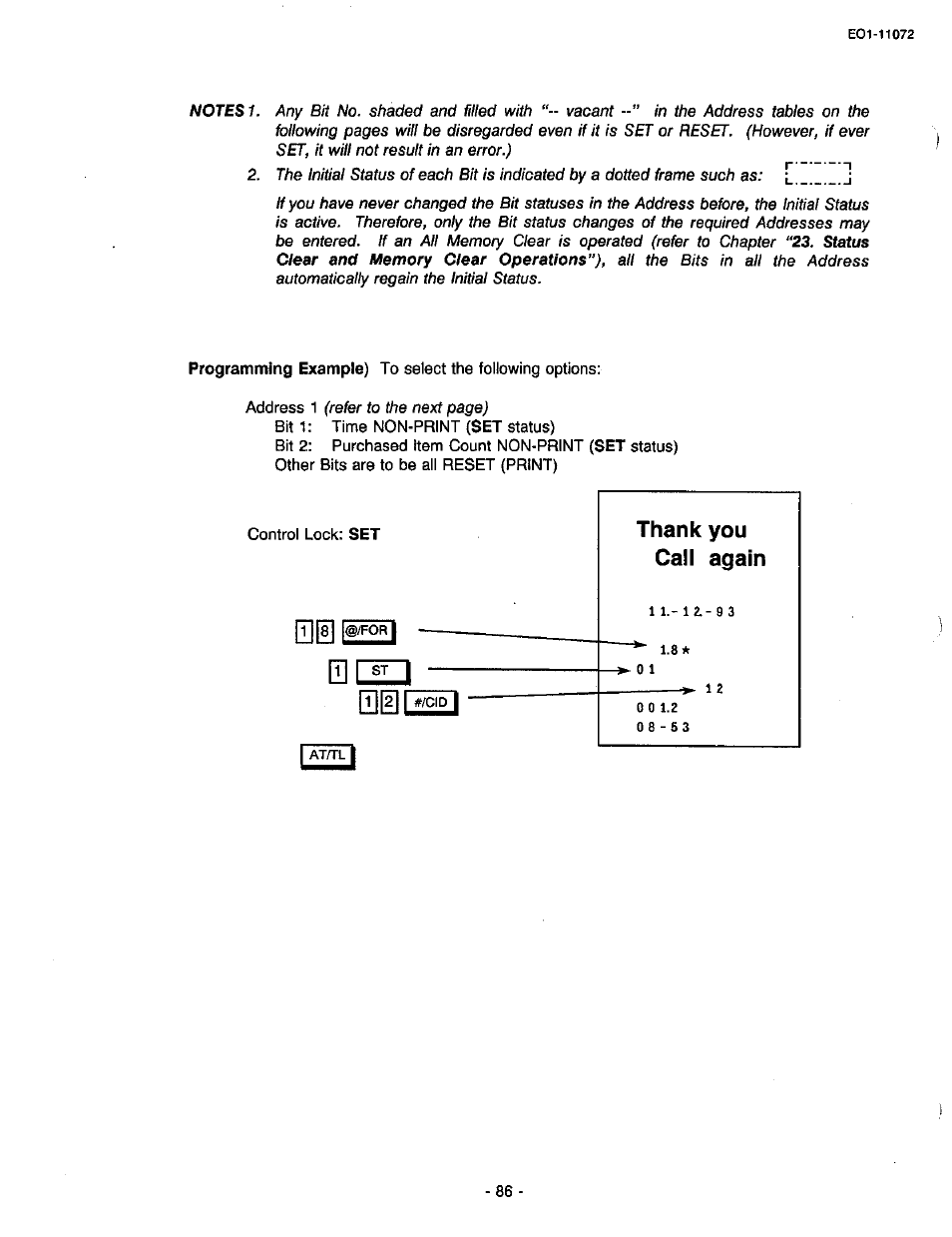 Thank you call again | Toshiba TEC MA-85-100 User Manual | Page 86 / 120