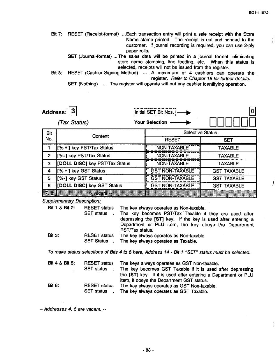 Address: q, Address 1 | Toshiba TEC MA-85-100 User Manual | Page 88 / 120