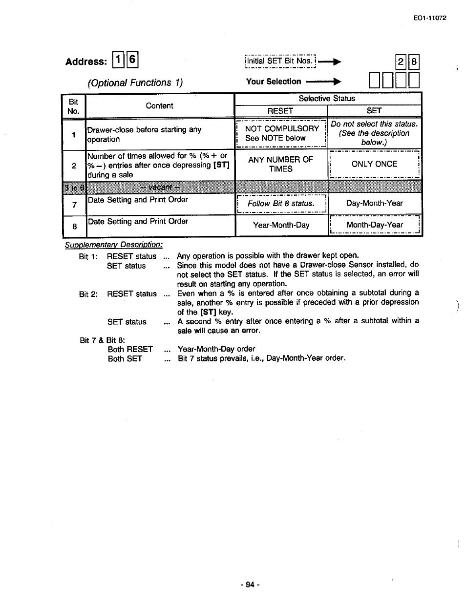 Address, Address 6 | Toshiba TEC MA-85-100 User Manual | Page 94 / 120