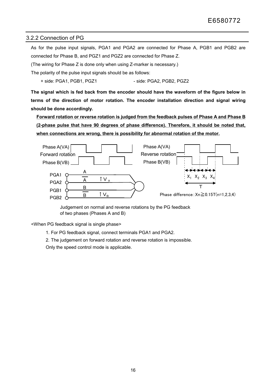 2 connection of pg | Toshiba Tosvert Inverter E6580772 User Manual | Page 17 / 26