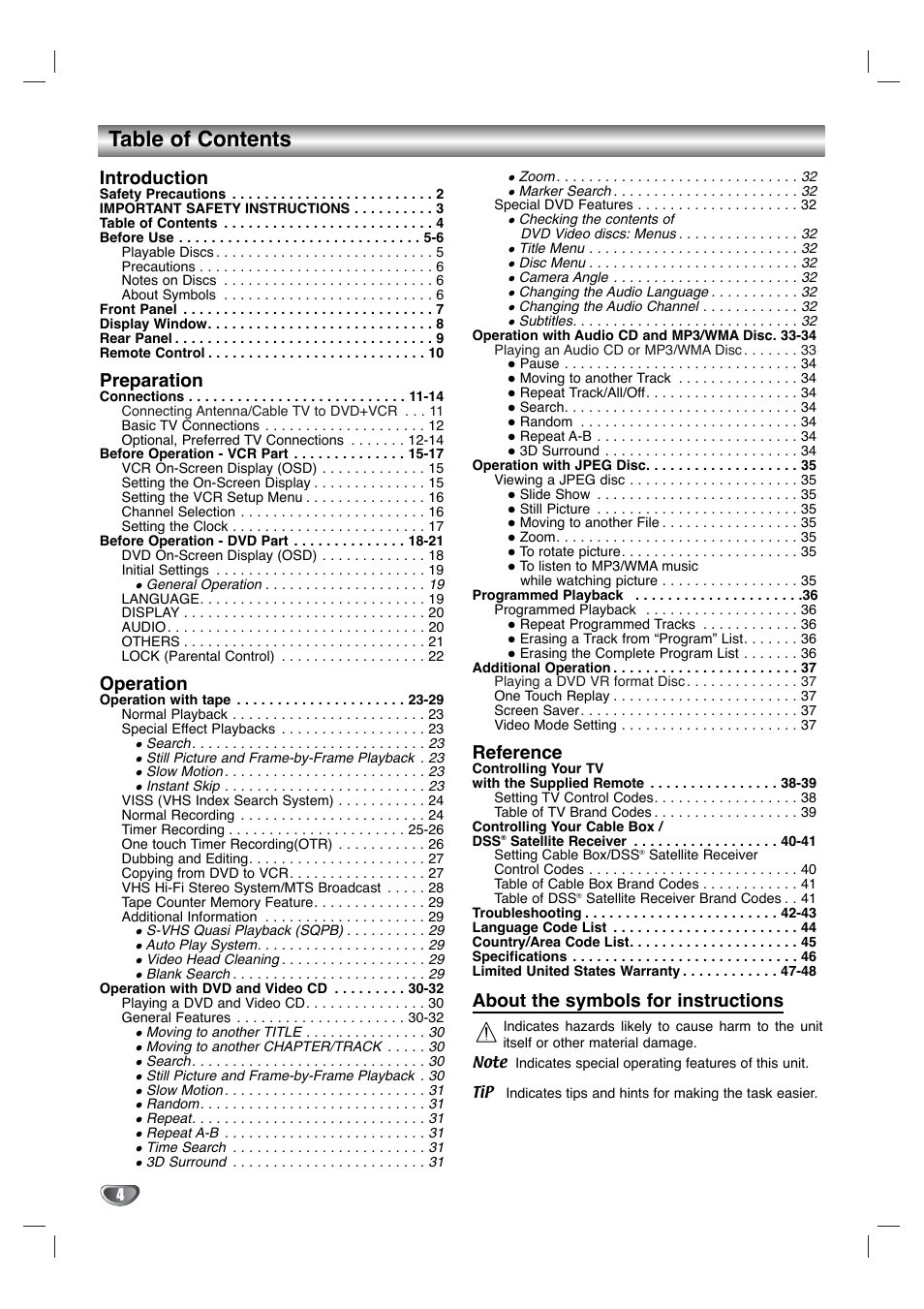 Toshiba SD-V596SU User Manual | Page 4 / 49