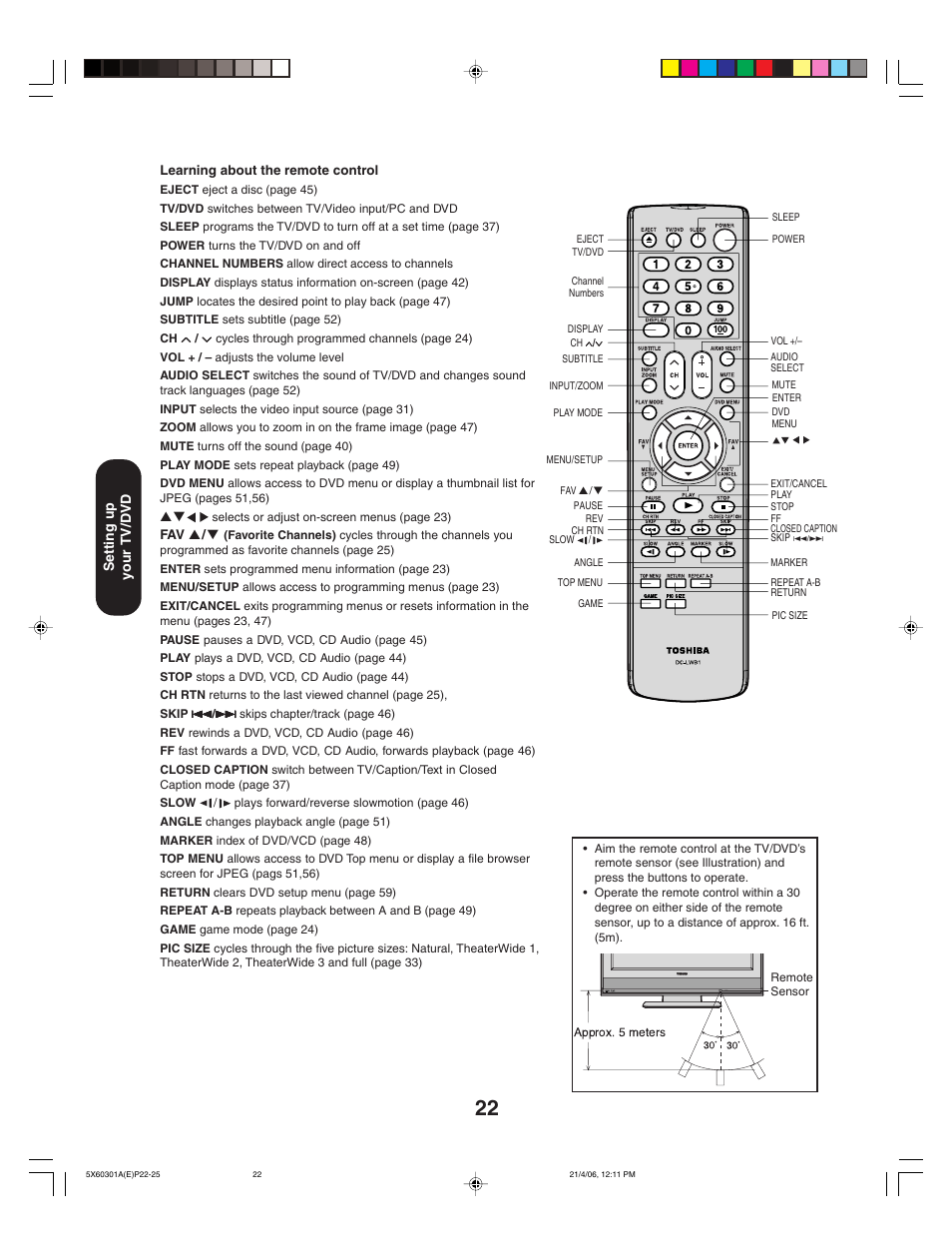 Toshiba Lcd TV/DVD Combination 23HLV86 User Manual | Page 22 / 68