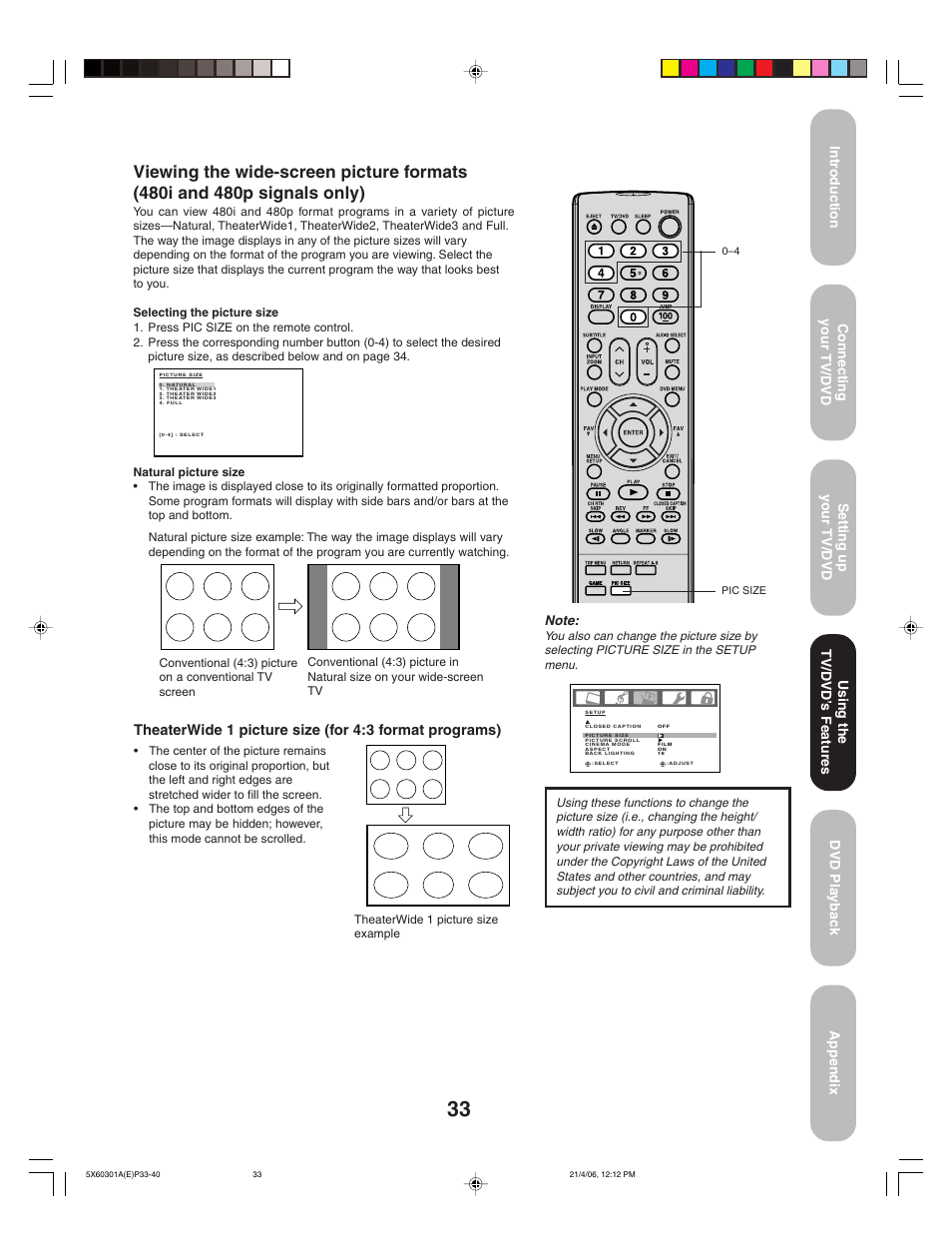 Toshiba Lcd TV/DVD Combination 23HLV86 User Manual | Page 33 / 68