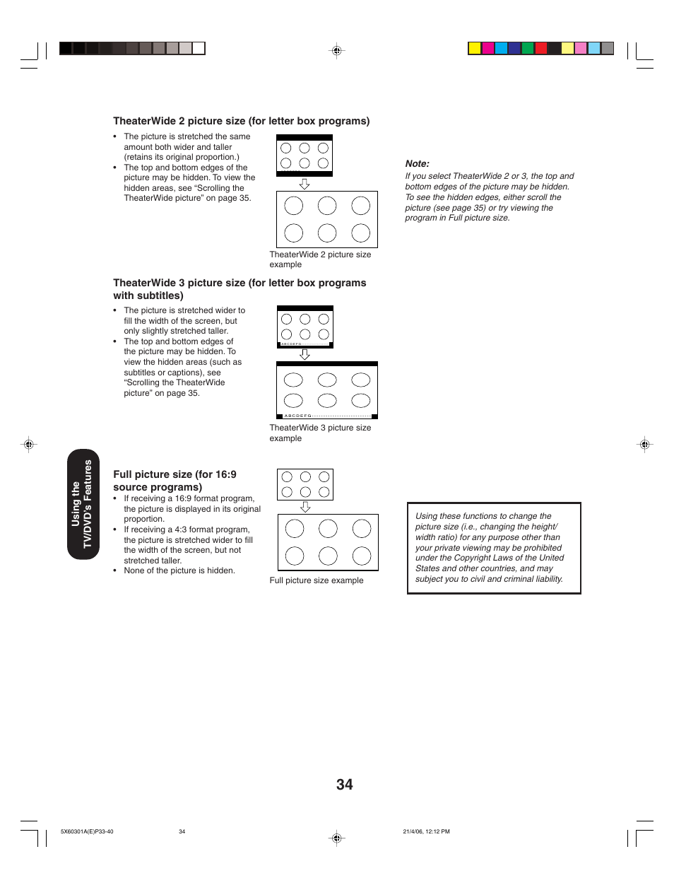 Toshiba Lcd TV/DVD Combination 23HLV86 User Manual | Page 34 / 68
