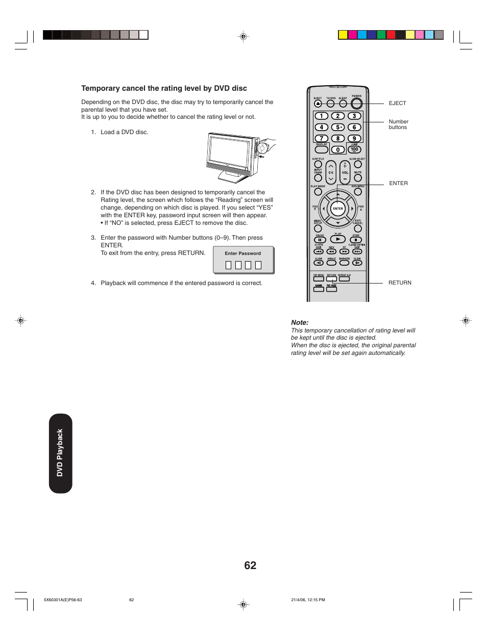 Toshiba Lcd TV/DVD Combination 23HLV86 User Manual | Page 62 / 68