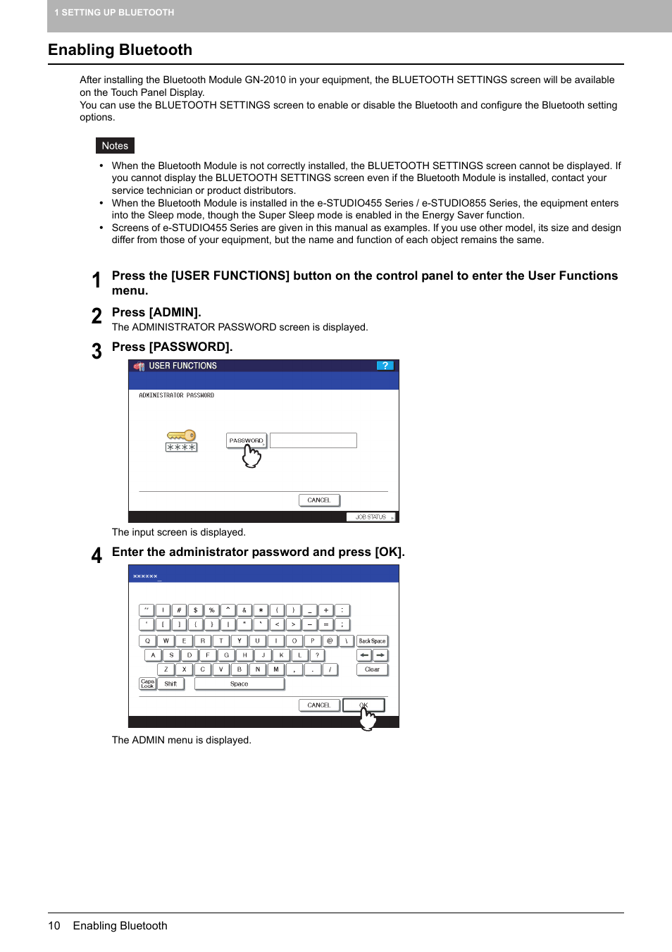 Enabling bluetooth | Toshiba GN-2010 GN-2010 User Manual | Page 12 / 20