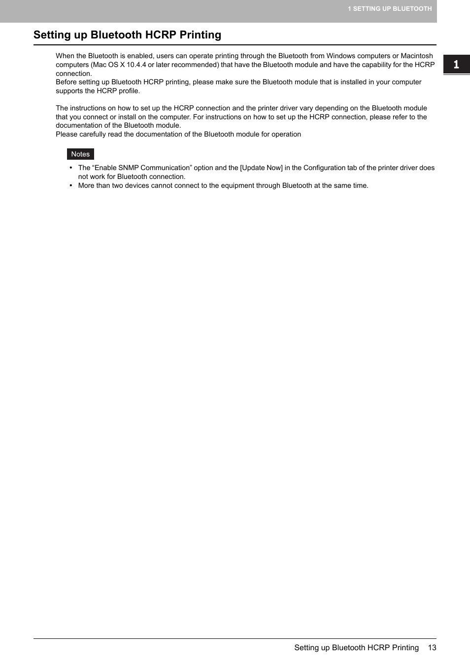 Setting up bluetooth hcrp printing | Toshiba GN-2010 GN-2010 User Manual | Page 15 / 20