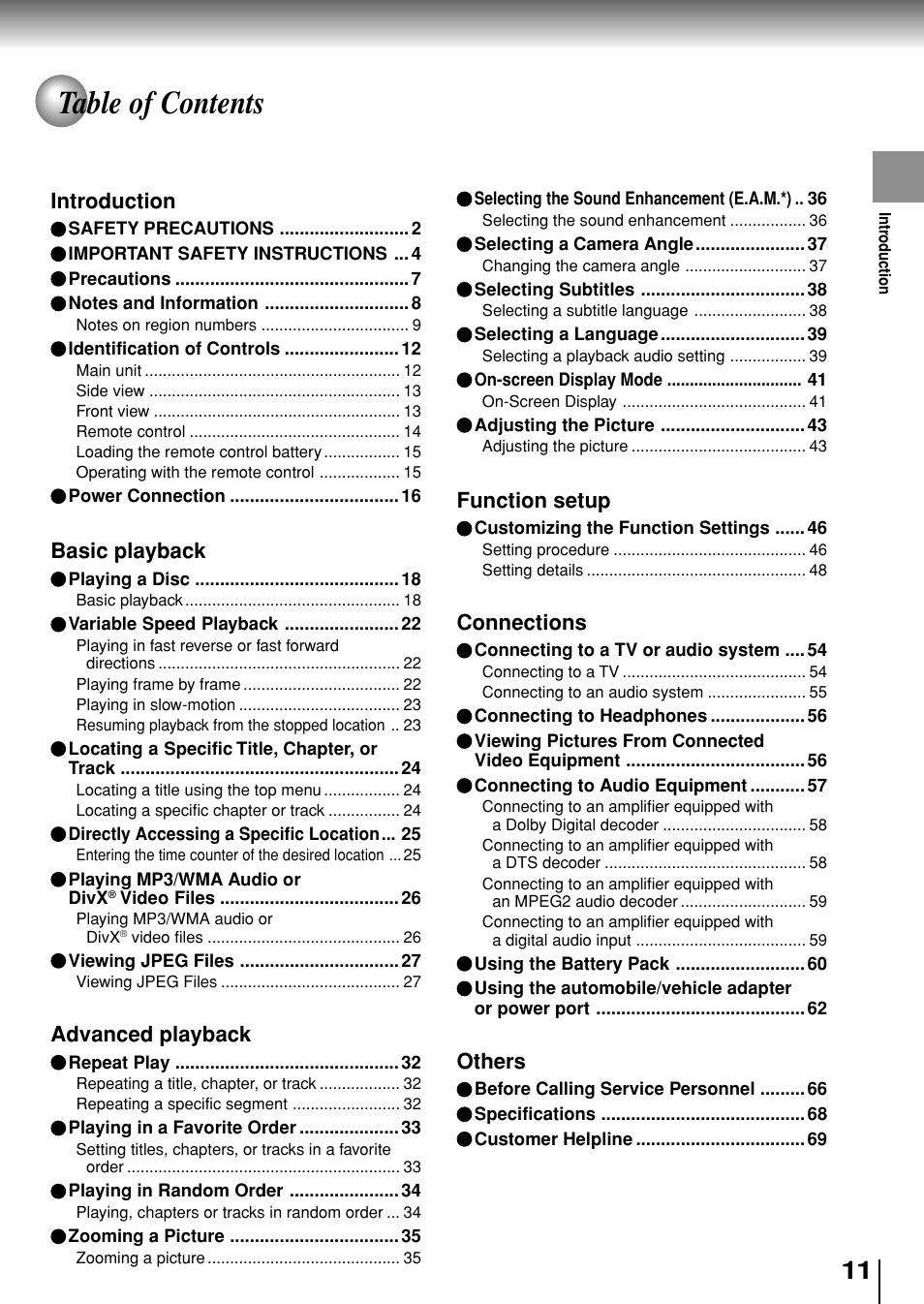 Toshiba SD-P1880SE User Manual | Page 11 / 72