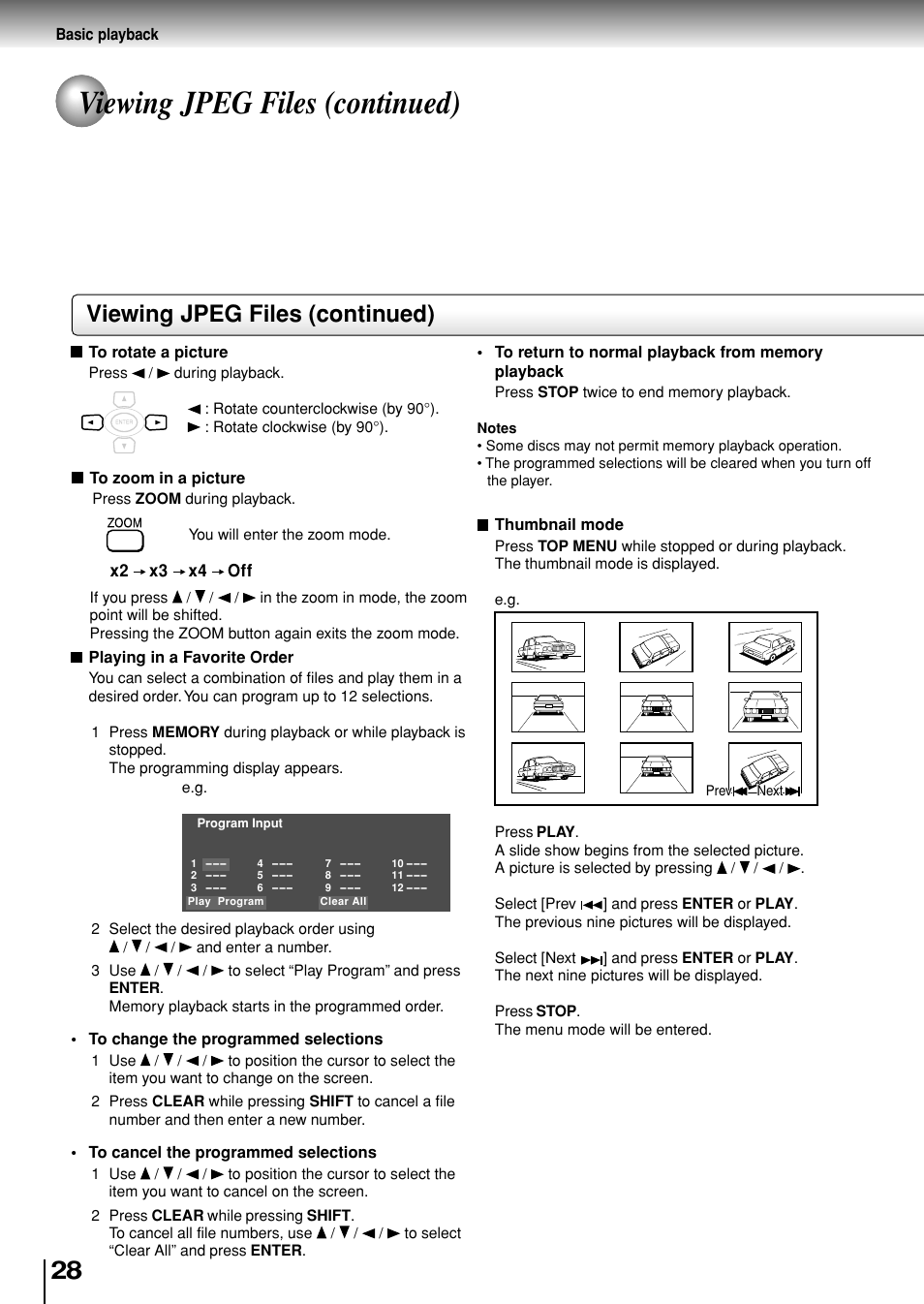 Viewing jpeg files (continued) | Toshiba SD-P1880SE User Manual | Page 28 / 72