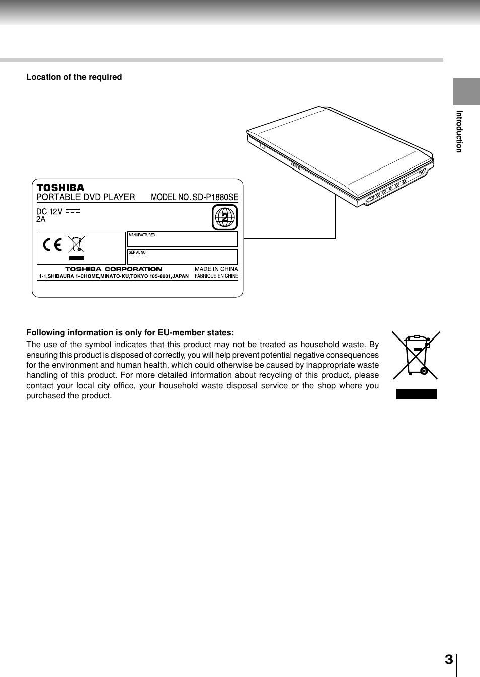 Toshiba SD-P1880SE User Manual | Page 3 / 72