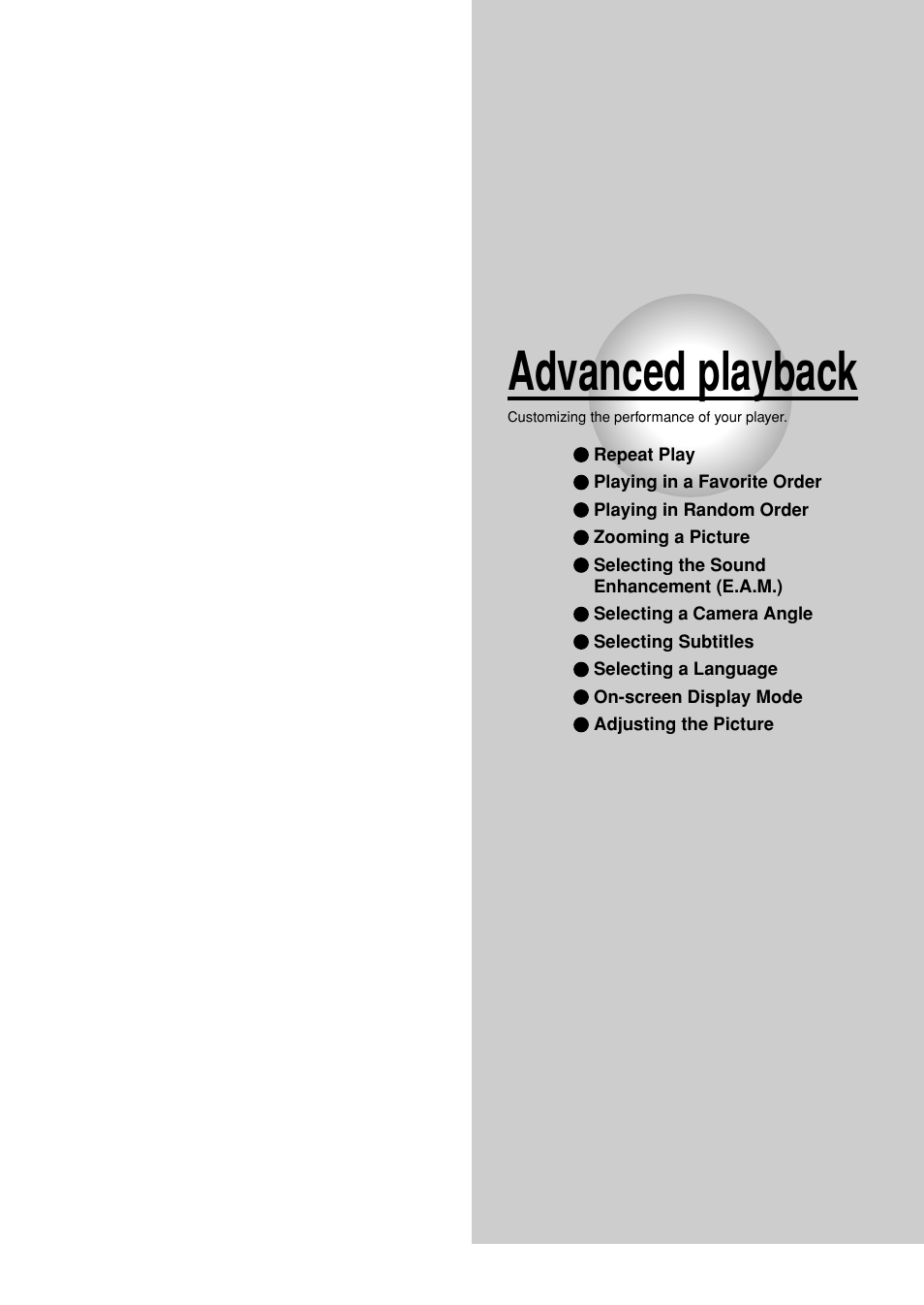 卄ⵐㄸ㠰卅彅彐㌱ⴴ, Advanced playback | Toshiba SD-P1880SE User Manual | Page 31 / 72