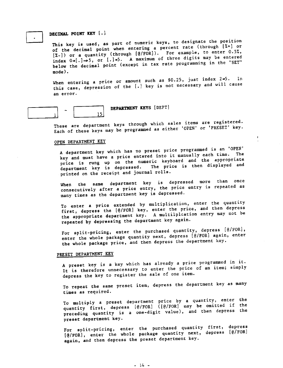 0eczmal point key | Toshiba MA-290-100 SERIES User Manual | Page 18 / 84