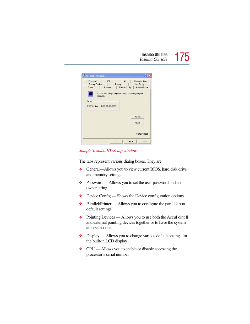 Toshiba Satellite Pro 6000 Series User Manual | Page 175 / 295