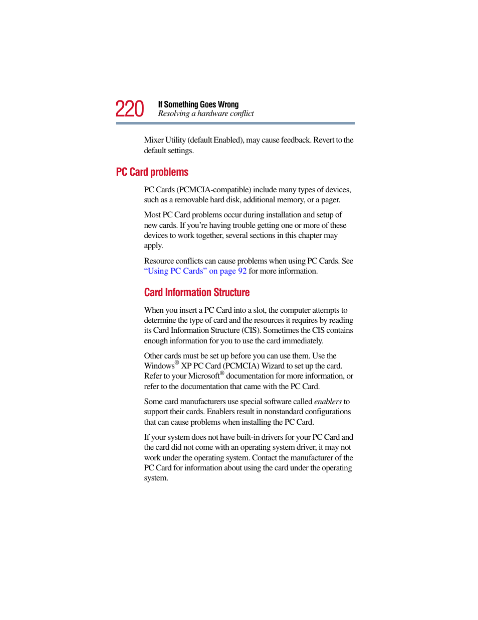 Pc card problems | Toshiba Satellite Pro 6000 Series User Manual | Page 220 / 295