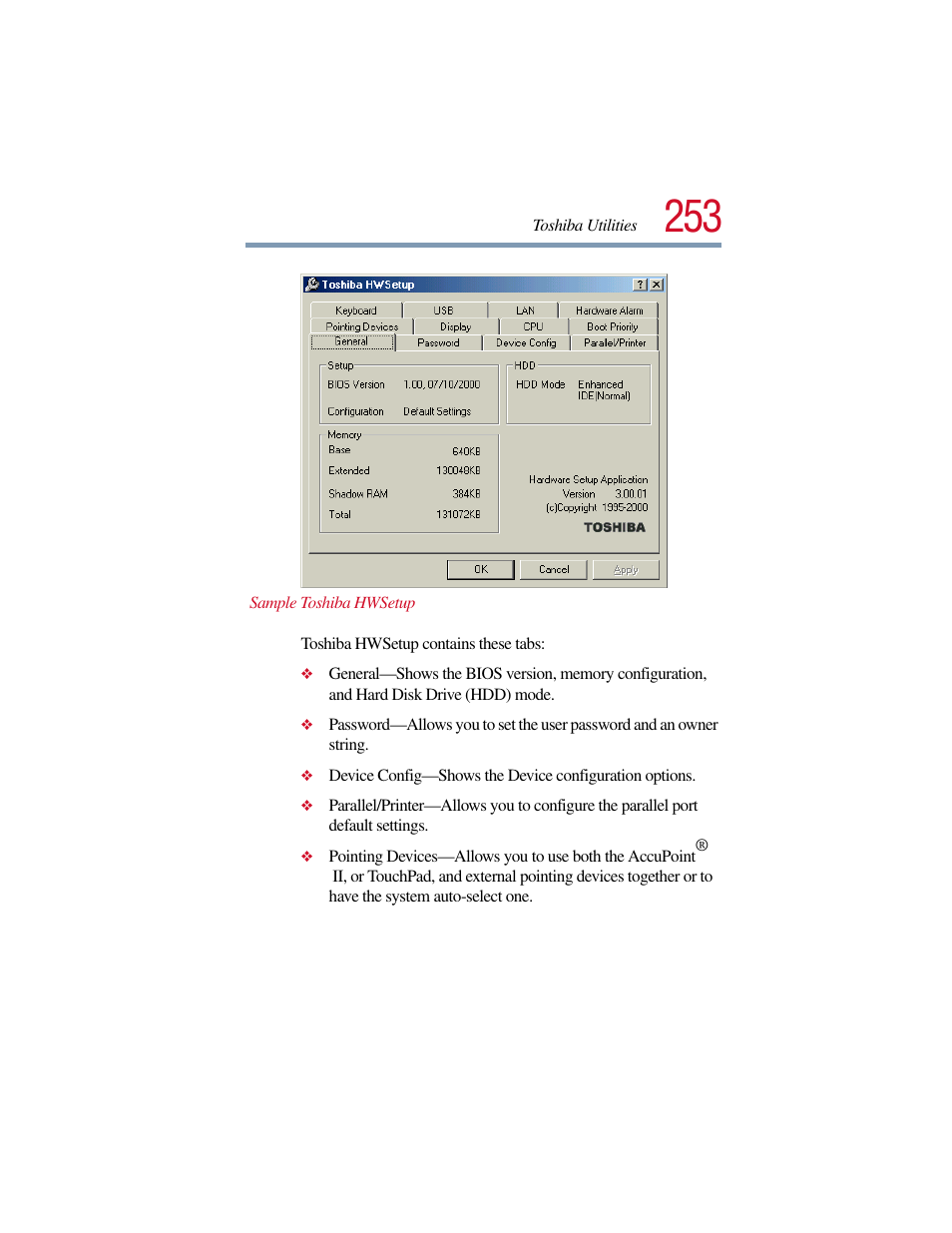 Toshiba Satellite Pro 6000 Series User Manual | Page 253 / 295