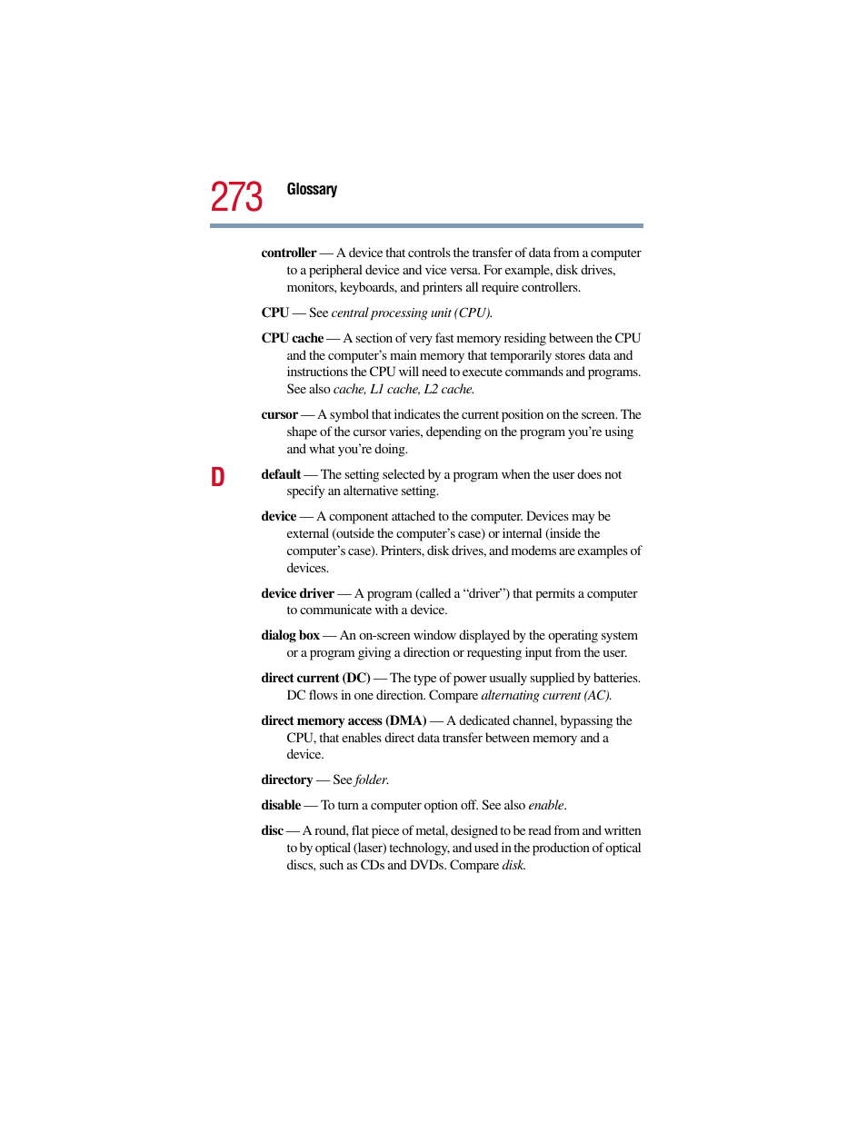 Toshiba Satellite Pro 6000 Series User Manual | Page 273 / 295