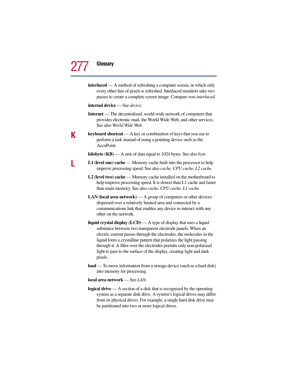 Toshiba Satellite Pro 6000 Series User Manual | Page 277 / 295