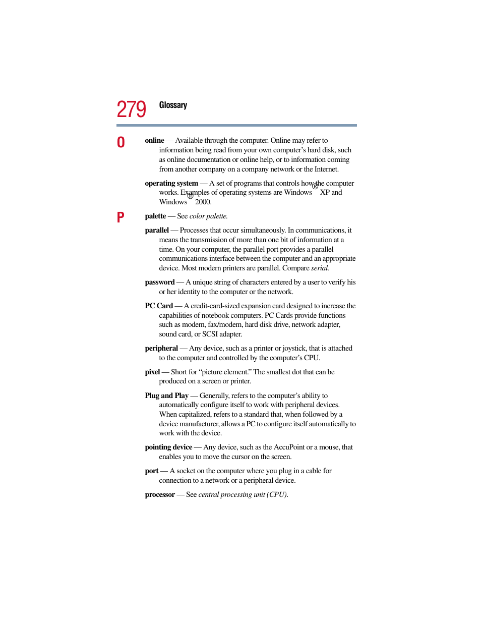 Toshiba Satellite Pro 6000 Series User Manual | Page 279 / 295